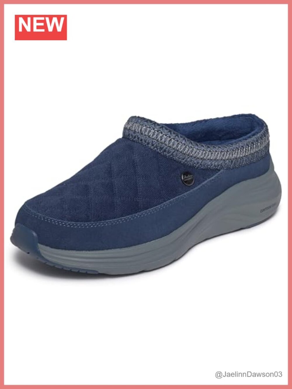 Skechers Womens Contour Foam Slip-On Mule Cozy Cascade Navy